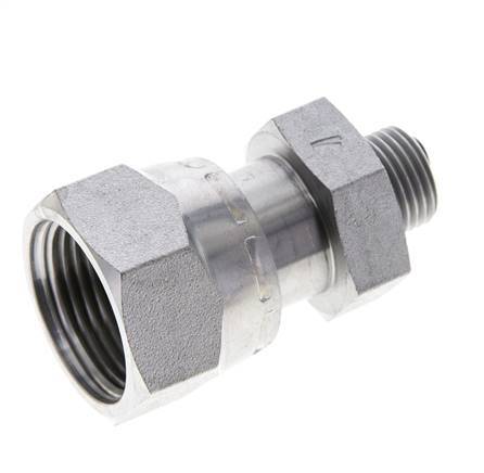 UN 1-3/16''-12 x UN 11/16''-16 M/F Adaptador reductor de acero galvanizado ORFS 400 Bar - Hidráulico