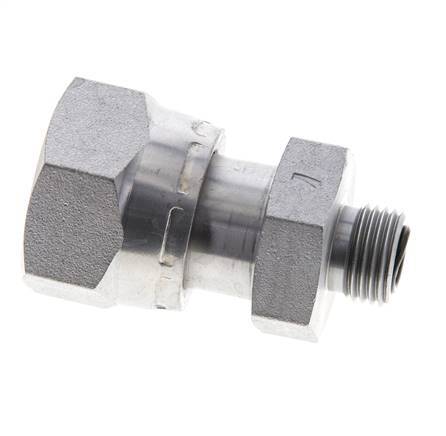 UN 1-3/16''-12 x UN 11/16''-16 M/F Adaptador reductor de acero galvanizado ORFS 400 Bar - Hidráulico