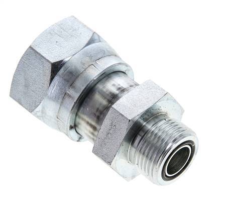 UN 1-7/16''-12 x UNS 1''-14 F/M Adaptador reductor de acero galvanizado ORFS 400 Bar - Hidráulico