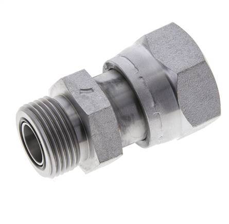 UN 1-7/16''-12 x UN 1-3/16''-12 F/M Adaptador Reductor de Acero Cincado ORFS 400 Bar - Hidráulico