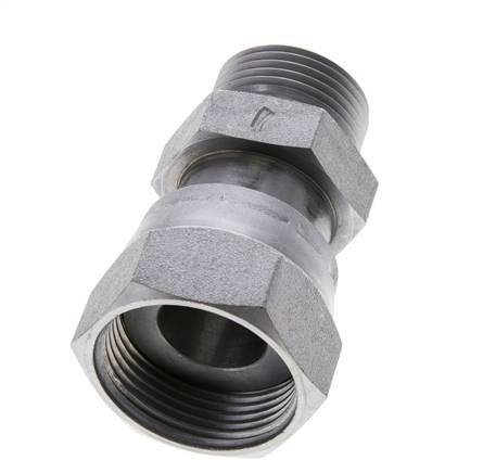 UN 1-7/16''-12 x UN 1-3/16''-12 F/M Adaptador Reductor de Acero Cincado ORFS 400 Bar - Hidráulico