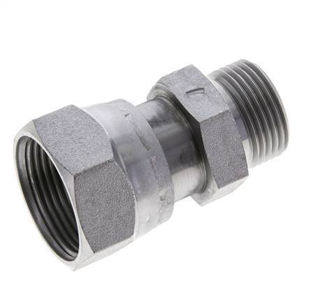 UN 1-7/16''-12 x UN 1-3/16''-12 F/M Adaptador Reductor de Acero Cincado ORFS 400 Bar - Hidráulico