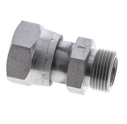 UN 1-7/16''-12 x UN 1-3/16''-12 F/M Adaptador Reductor de Acero Cincado ORFS 400 Bar - Hidráulico