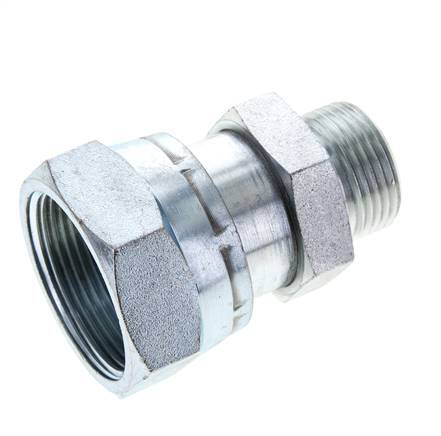 UN 1-11/16''-12 x UN 1-3/16''-12 F/M Adaptador Reductor de Acero Cincado ORFS 250 Bar - Hidráulico