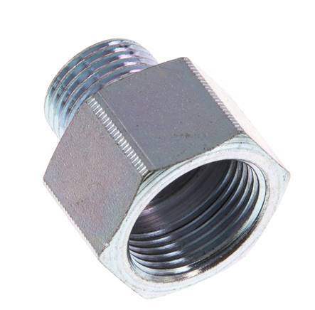 M18 x M22 M/F Adaptador reductor de acero galvanizado 40 Bar - Hidráulico