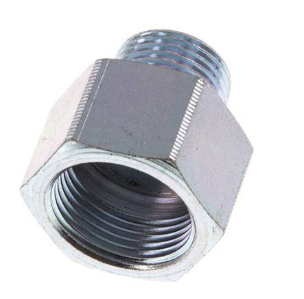 M18 x M22 M/F Adaptador reductor de acero galvanizado 40 Bar - Hidráulico