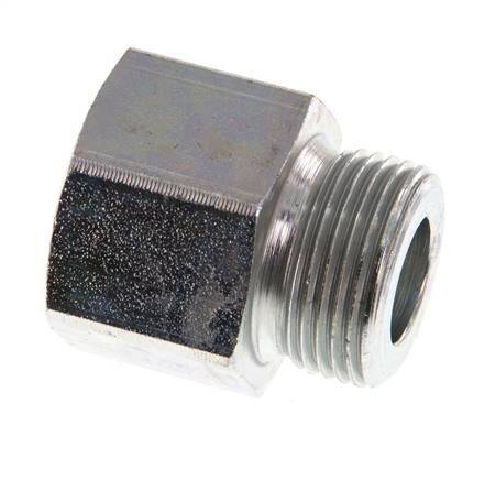 M22 x G 3/8'' M/F Adaptador Reductor de Acero Cincado 40 Bar - Hidráulico
