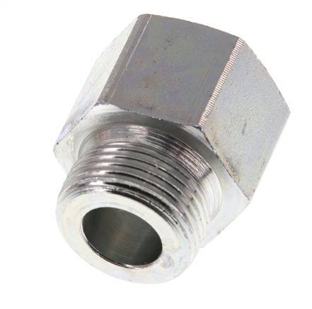 M22 x G 3/8'' M/F Adaptador Reductor de Acero Cincado 40 Bar - Hidráulico