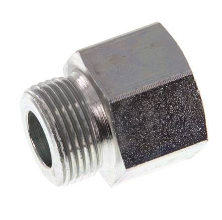 M22 x G 3/8'' M/F Adaptador Reductor de Acero Cincado 40 Bar - Hidráulico