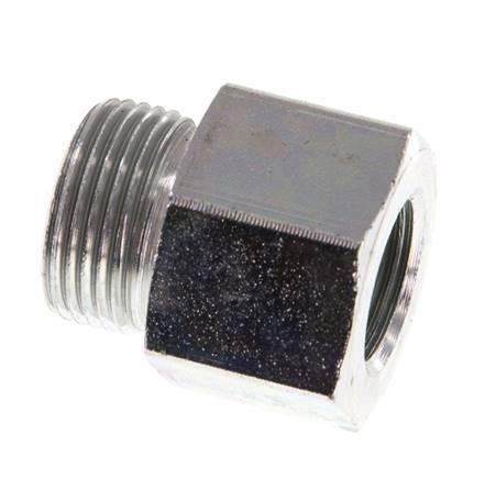 M22 x G 3/8'' M/F Adaptador Reductor de Acero Cincado 40 Bar - Hidráulico