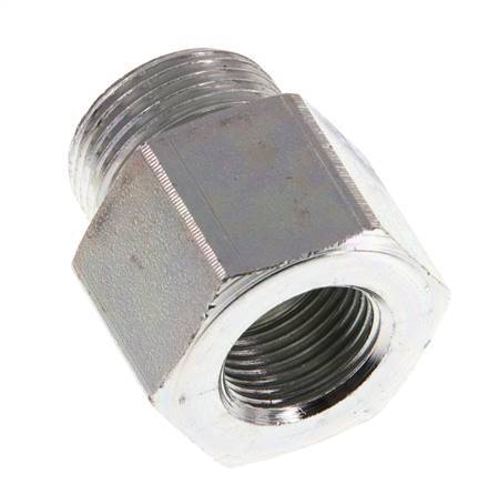 M22 x G 3/8'' M/F Adaptador Reductor de Acero Cincado 40 Bar - Hidráulico