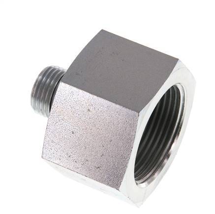 G 1/2'' x G 1 1/4'' M/F Adaptador Reductor de Acero Cincado 400 Bar - Hidráulico