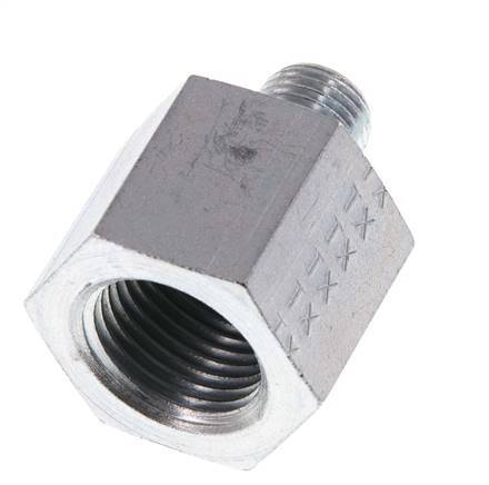 G 1/4'' x G 1/2'' M/F Adaptador reductor de acero galvanizado 630 barra - hidráulica [2 piezas]