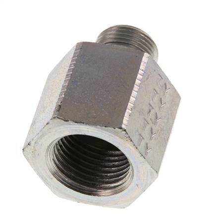 G 3/8'' x G 1/2'' M/F Adaptador reductor de acero cincado 630 barra - hidráulica [2 piezas]
