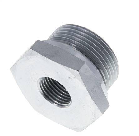 G 1 1/4'' x G 1/2'' M/F Adaptador Reductor de Acero Cincado 400 Bar - Hidráulico