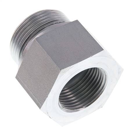 G 1 1/4'' x G 1'' M/F Adaptador Reductor de Acero Cincado 400 Bar - Hidráulico