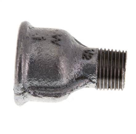 R 1/2'' x Rp 1'' M/F Zinc plated Cast iron Reducing Adapter 25 Bar [2 Pieces]