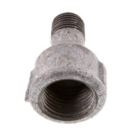 R 1/4'' x Rp 1/2'' M/F Zinc plated Cast iron Reducing Adapter 25 Bar [2 Pieces]