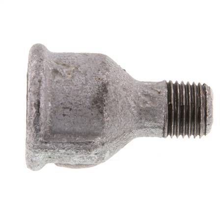 R 1/4'' x Rp 1/2'' M/F Zinc plated Cast iron Reducing Adapter 25 Bar [2 Pieces]