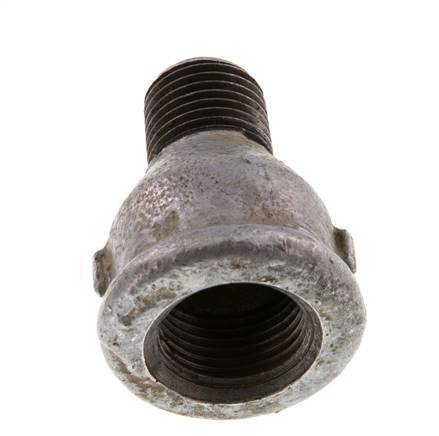 R 1/4'' x Rp 3/8'' M/F Zinc plated Cast iron Reducing Adapter 25 Bar [2 Pieces]