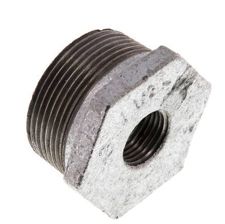 R 1 1/2'' x Rp 1/2'' M/F Zinc plated Cast iron Reducing Ring 25 Bar [2 Pieces]