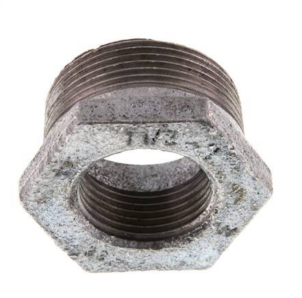 R 1 1/2'' x Rp 1'' M/F Zinc plated Cast iron Reducing Ring 25 Bar [2 Pieces]