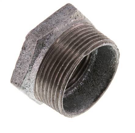 R 1 1/2'' x Rp 1'' M/F Zinc plated Cast iron Reducing Ring 25 Bar [2 Pieces]