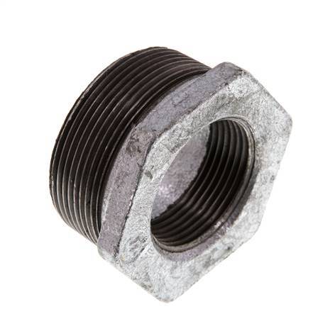 R 2'' x Rp 1 1/4'' M/F Anillo reductor de hierro fundido zincado 25 Bar
