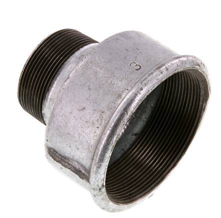 R 2'' x Rp 3'' M/F Zinc plated Cast iron Reducing Adapter 25 Bar