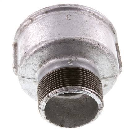 R 2'' x Rp 3'' M/F Zinc plated Cast iron Reducing Adapter 25 Bar