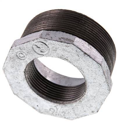 R 2 1/2'' x Rp 1 1/2'' M/F Anillo reductor de hierro fundido galvanizado 25 Bar