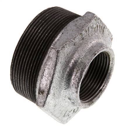R 2 1/2'' x Rp 1 1/4'' M/F Anillo reductor de hierro fundido galvanizado 25 Bar