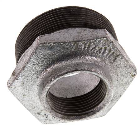 R 2 1/2'' x Rp 1 1/4'' M/F Anillo reductor de hierro fundido galvanizado 25 Bar