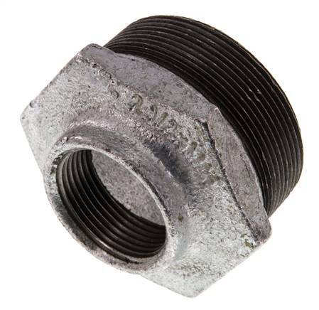 R 2 1/2'' x Rp 1 1/4'' M/F Anillo reductor de hierro fundido galvanizado 25 Bar