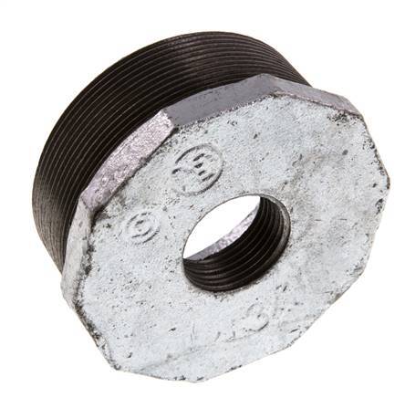 R 3'' x Rp 1'' M/F Anillo reductor de hierro fundido galvanizado 25 Bar