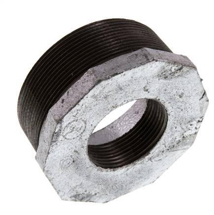 R 3'' x Rp 1 1/2'' M/F Anillo reductor de hierro fundido galvanizado 25 Bar