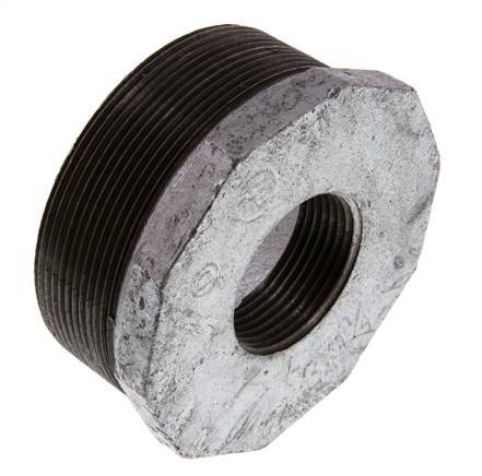 R 3'' x Rp 1 1/4'' M/F Anillo reductor de hierro fundido zincado 25 Bar