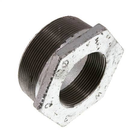 R 3'' x Rp 2'' M/F Anillo reductor de hierro fundido galvanizado 25 Bar