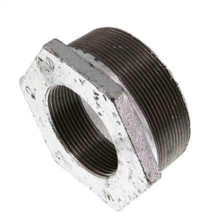 R 3'' x Rp 2'' M/F Anillo reductor de hierro fundido galvanizado 25 Bar