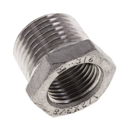 1/2'' NPT x 3/8'' NPT M/F Stainless steel Reducing Ring 16 Bar [2 Pieces]