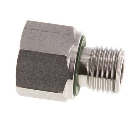 G 1/4'' x G 1/8'' M/F Adaptador reductor de acero inoxidable 630 Bar - Hidráulico