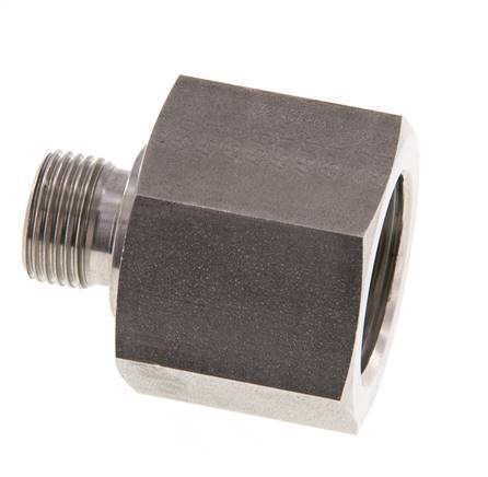 G 3/8'' x G 3/4'' M/F Adaptador reductor de acero inoxidable 400 Bar - Hidráulico