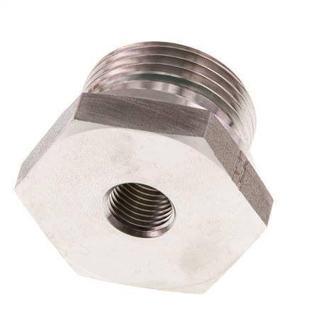 G 1'' x G 1/4'' M/F Adaptador reductor de acero inoxidable 400 Bar - Hidráulico
