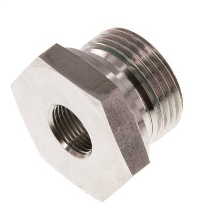 G 1'' x G 3/8'' M/F Adaptador reductor de acero inoxidable 400 Bar - Hidráulico