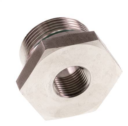 G 1 1/4'' x G 1/2'' M/F Adaptador reductor de acero inoxidable 400 Bar - Hidráulico