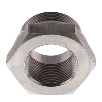 G 2'' x G 1 1/2'' M/F Adaptador reductor de acero inoxidable 250 Bar - Hidráulico