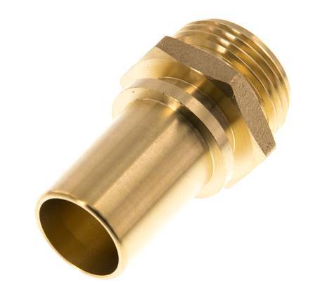 G 1'' Macho x 25mm Llave de manguera de latón con collarín de seguridad DIN 2817