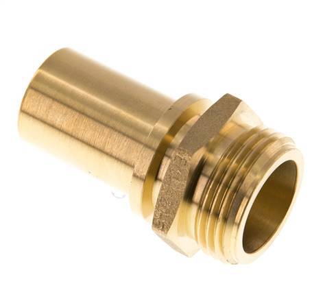 G 1'' Macho x 25mm Llave de manguera de latón con collarín de seguridad DIN 2817