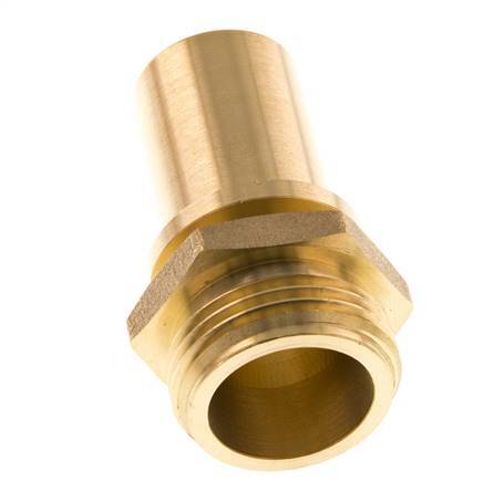 G 1'' Macho x 25mm Llave de manguera de latón con collarín de seguridad DIN 2817
