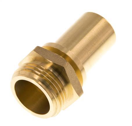 G 1'' Macho x 25mm Llave de manguera de latón con collarín de seguridad DIN 2817